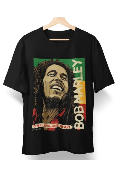 playbackmoda Owersize Tasarım Rock Poster Bob Marley Baskılı Tişört ürün görseli