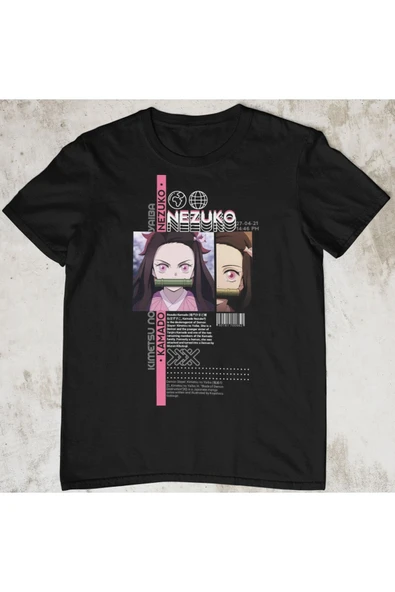 playbackmoda Akiki Tasarım, Nezuko Kamado, Anime - Manga, Siyah Oversize Tişört, S Beden ürün görseli