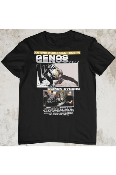 playbackmoda Akiki Tasarım, Genos - Demon Cyborg, Anime - Manga, Siyah Oversize Tişört, Xl Beden ürün görseli