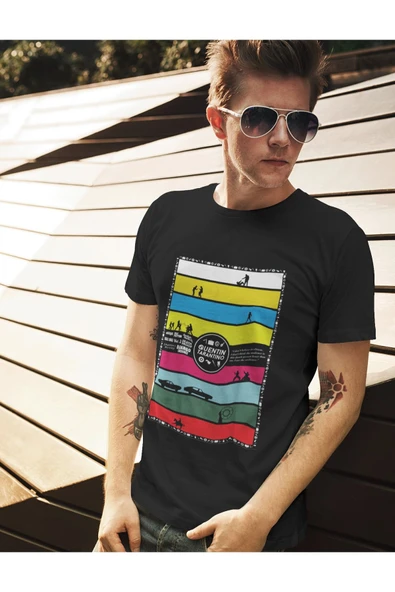 playbackmoda Akiki Tasarım, Quentin Tarantino Filmleri Fan Dizayn, Afiş Tasarım, Siyah Oversize Tişört, Xl - Resim 2