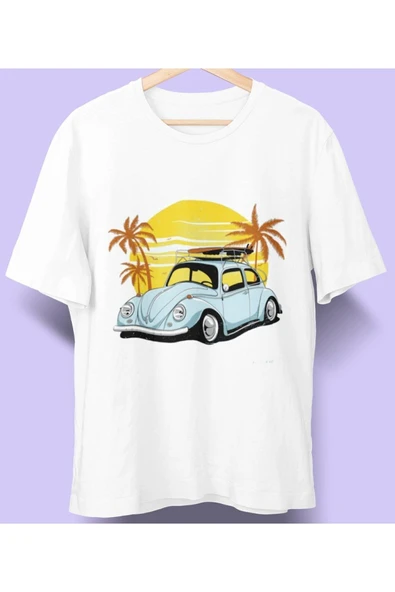 playbackmoda Owersize Tasarım Vosvos Volkswagen Beetle Baskılı Tişört ürün görseli