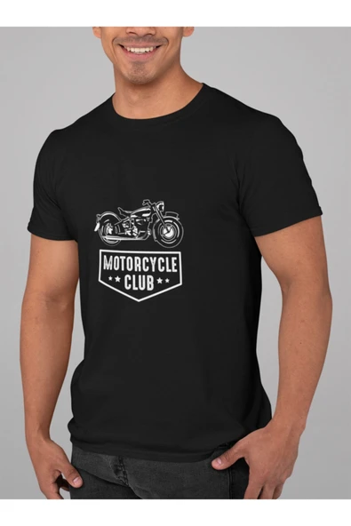 playbackmoda Oversize Motorsiklet Club Yazı Tasarım Baskılı Oversize Tişört - Resim 2