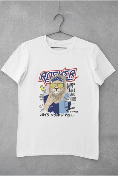playbackmoda Owersize Roker Aslan Tasarım Baskılı Tişört ürün görseli