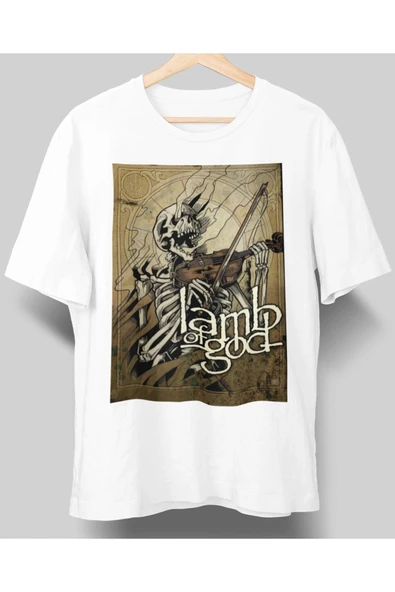 playbackmoda Owersize Tasarım Rock Poster Lamb Of God Baskılı Tişört