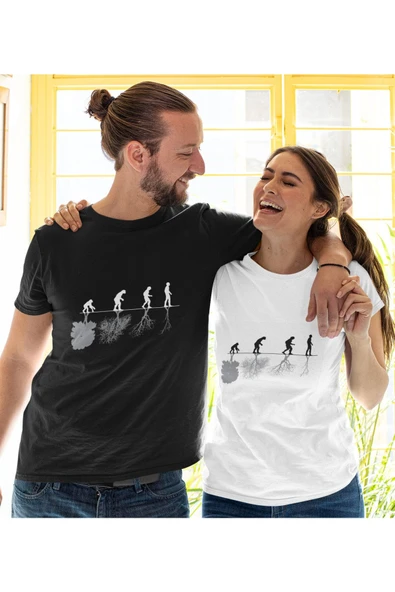 playbackmoda Akiki Tasarım, Insan Vs Doğa, Bilimsel Tasarım, Siyah Oversize Tişört, Xl Beden - Resim 2