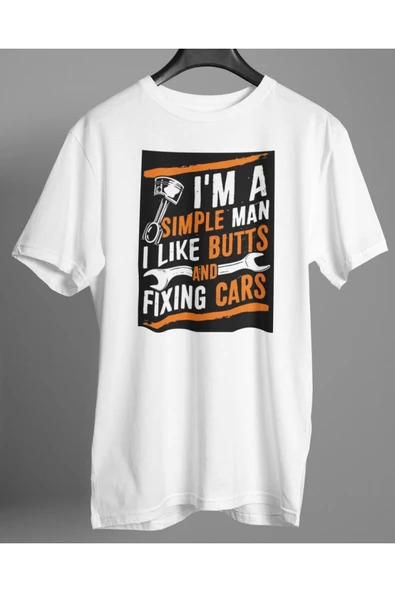 playbackmoda Owersize Tasarım I Am A Siple Man Yazı Desen Baskılı Tişört ürün görseli