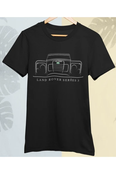 playbackmoda Owersize Tasarım Land Rover Series3 Silüet Baskılı Tişört - 1