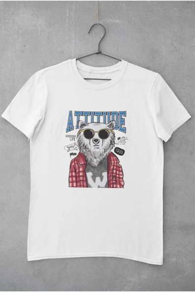 playbackmoda Owersize Entel Ayı Tasarım Baskılı Tişört ürün görseli