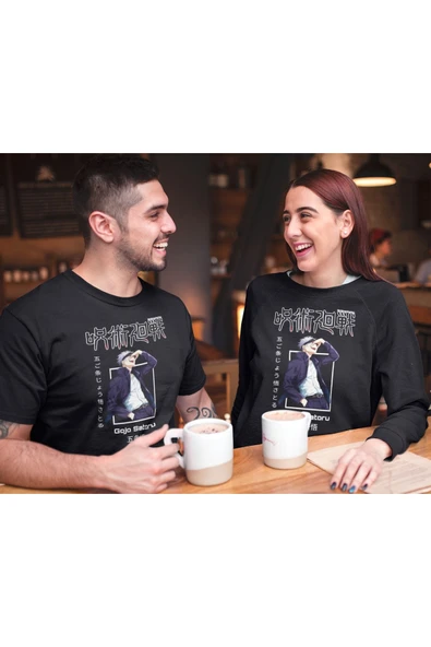 playbackmoda Akiki Tasarım, Gojo Satoru, Anime - Manga, Siyah Oversize Tişört, S Beden - 2