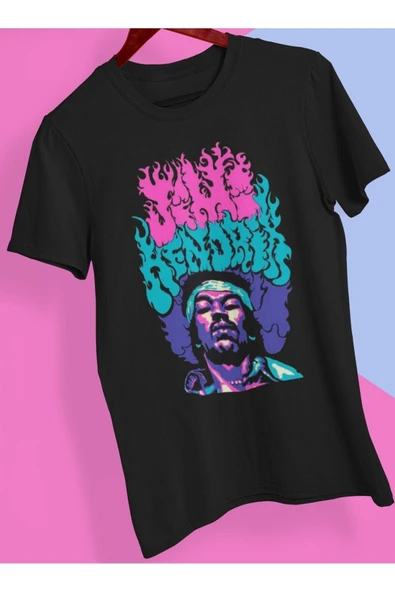 playbackmoda Owersize Tasarım Rock Poster Jımı Hendrıx Baskılı Tişört ürün görseli