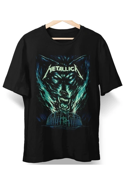 playbackmoda Owersize Tasarım Rock Poster Metallica Baskılı Tişört ürün görseli