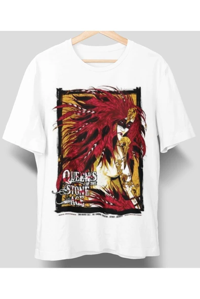 playbackmoda Owersize Tasarım Rock Poster Queens Of The Stone Baskılı Tişört ürün görseli
