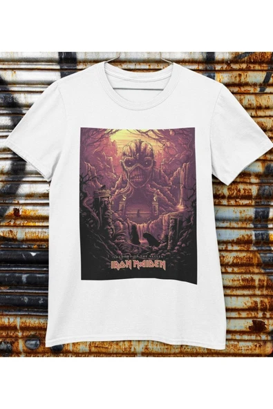 playbackmoda Owersize Tasarım Rock Poster Iron Maıden Baskılı Tişört ürün görseli