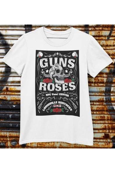 playbackmoda Owersize Tasarım Rock Poster Guns And Roses Baskılı Tişört ürün görseli