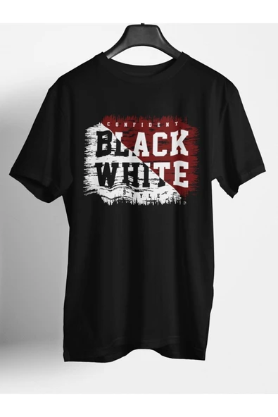 playbackmoda Owersize Tasarım Black Whitebaskılı Tişört ürün görseli