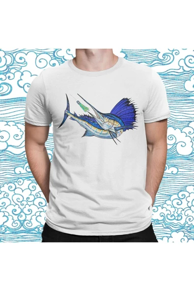 playbackmoda Owersize Tasarım Balık Balıkçılık Baskılı Tişört - Resim 2