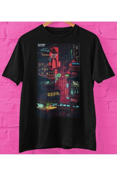 playbackmoda Owersize Film Afiş Moon Lıght Tasarım Baskılı Tişört ürün görseli