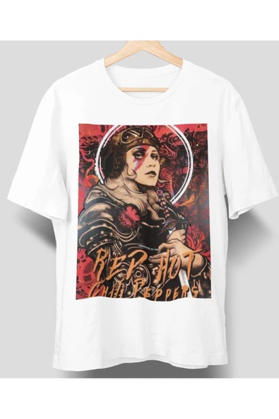 playbackmoda Owersize Tasarım Rock Poster Red Hot Chılı Peppers Baskılı Tişört ürün görseli