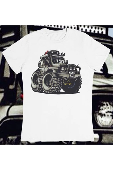 playbackmoda Owersize Offroad Toyota Land Cruiser Tasarım Baskılı Tişört ürün görseli