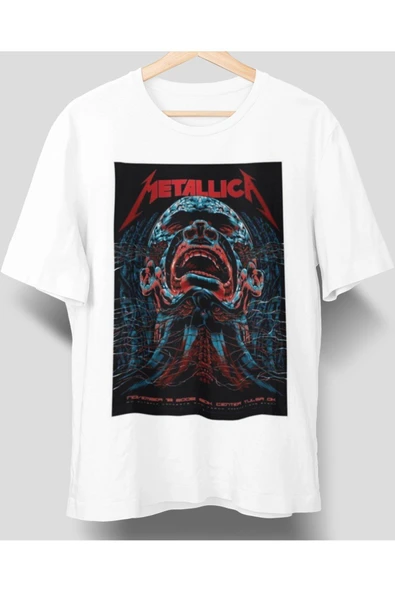 playbackmoda Owersize Tasarım Rock Poster Metallica Baskılı Tişört ürün görseli