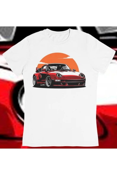playbackmoda Owersize Porsche 911 Tasarım Baskılı Tişört - 1