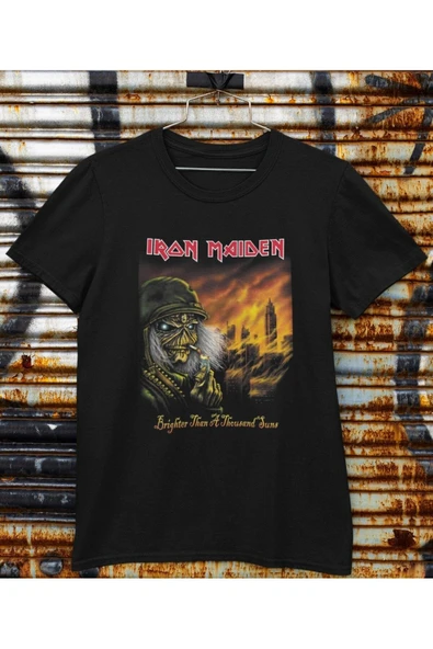 playbackmoda Owersize Tasarım Rock Poster Iron Maıden Baskılı Tişört ürün görseli