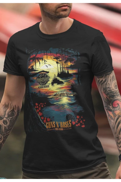 playbackmoda Owersize Müzik Guns N Roses Tasarım Baskılı Tişört - Resim 2