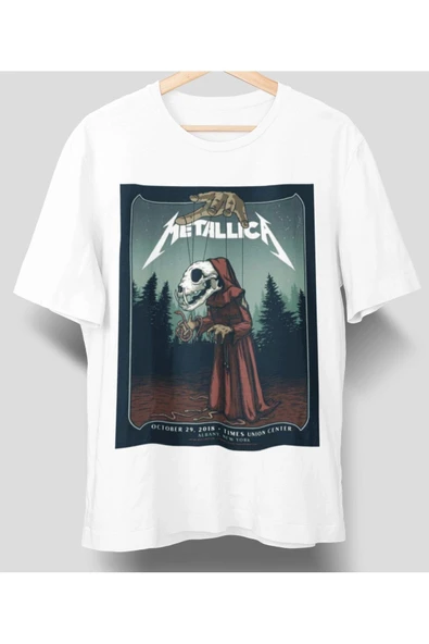 playbackmoda Owersize Tasarım Rock Poster Metallica Baskılı Tişört - 1