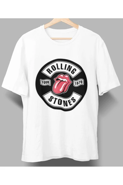 playbackmoda Owersize Tasarım Rock Poster Rollıng Stones Tişört ürün görseli