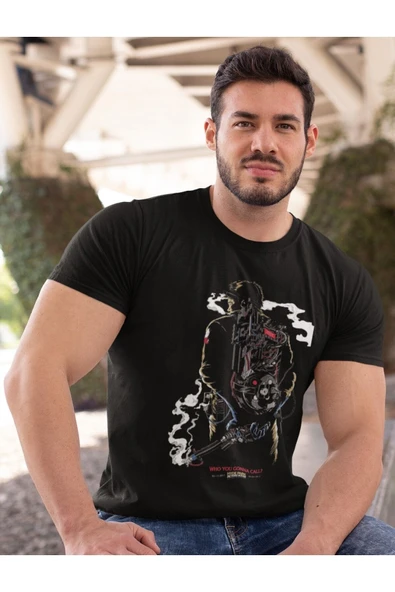 playbackmoda Owersize Film Afiş Ghostbusters Tasarım Baskılı Tişört - Resim 2