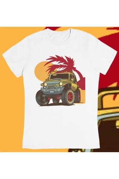 playbackmoda Owersize Offroad Jeep Tasarım Baskılı Tişört ürün görseli