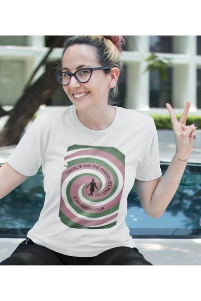 playbackmoda Owersize Film Afiş Charlıe And The Chocolate Factory Tasarım Baskılı Tişört - Resim 2