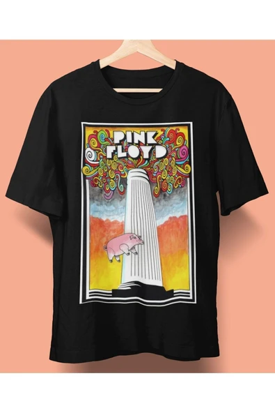 playbackmoda Owersize Tasarım Rock Poster Pink Floyd Baskılı Tişört ürün görseli