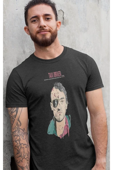 playbackmoda Owersize Film Afiş Taxı Drıver Tasarım Baskılı Tişört - Resim 2