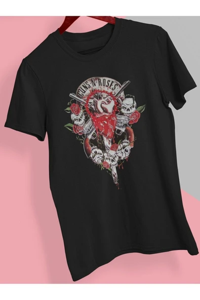 playbackmoda Owersize Tasarım Rock Poster Guns And Roses Baskılı Tişört ürün görseli