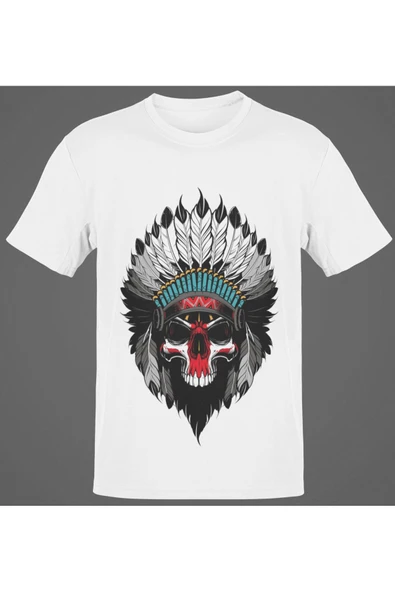 playbackmoda Owersize Kızılderili Korsan Kurukafa Tasarım Baskılı Tişört ürün görseli