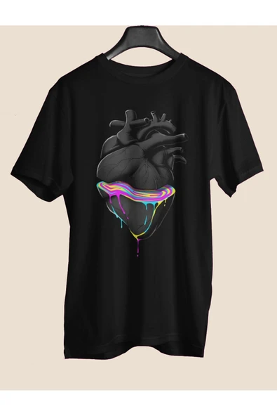 playbackmoda Owersize Tasarım Ilustrasyon Kalp Baskılı Tişört ürün görseli