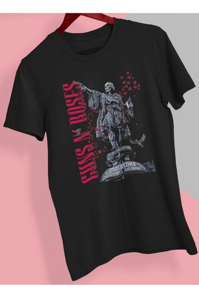 playbackmoda Owersize Tasarım Rock Poster Guns And Roses Baskılı Tişört