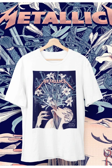playbackmoda Owersize Tasarım Rock Poster Metallica Baskılı Tişört - 2