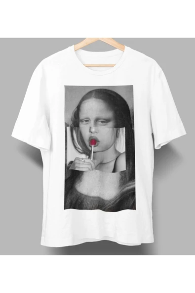playbackmoda Owersize Tasarım Pop Art Mona Lissa Baskılı Tişört ürün görseli