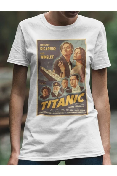 playbackmoda Owersize Film Afiş Tıtanıc Tasarım Baskılı Tişört - Resim 2