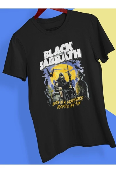 playbackmoda Owersize Tasarım Rock Poster Black Sabath Baskılı Tişört ürün görseli