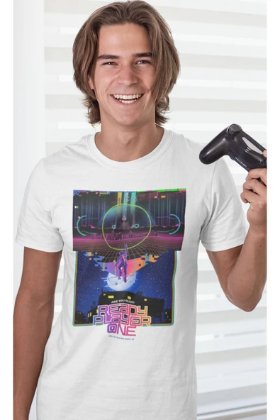 playbackmoda Owersize Film Afiş Ready Player One Tasarım Baskılı Tişört - Resim 2