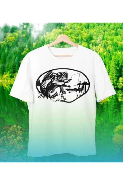 playbackmoda Owersize Tasarım Balık Balıkçılık Baskılı Tişört - Resim 2