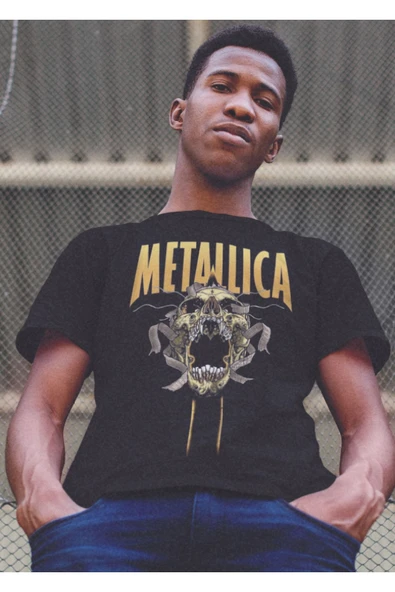 playbackmoda Owersize Müzik Metallica Tasarım Baskılı Tişört - Resim 2