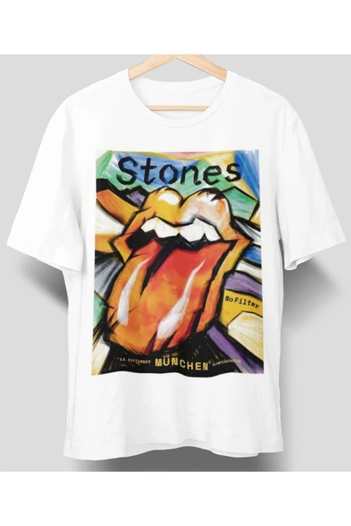 playbackmoda Owersize Tasarım Rock Poster Stones Tişört ürün görseli