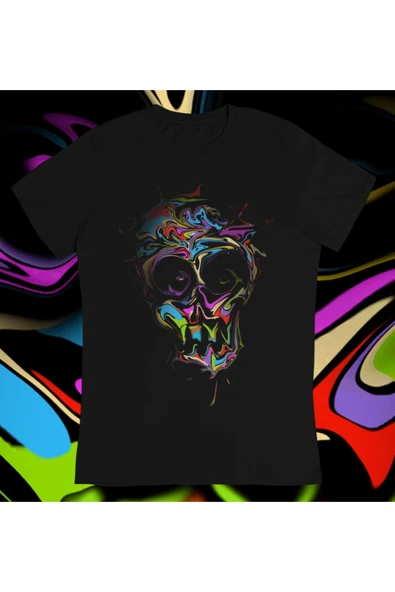 playbackmoda Owersize Illüstrasyon Kurukafa Tasarım Baskılı Tişört ürün görseli