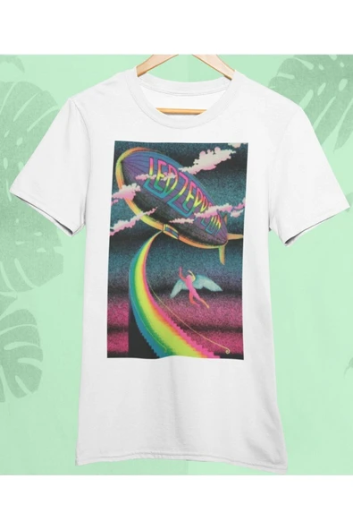 playbackmoda Owersize Tasarım Rock Poster Led Zeppelin Baskılı Tişört ürün görseli