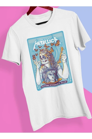 playbackmoda Owersize Tasarım Rock Poster Metallica Baskılı Tişört ürün görseli