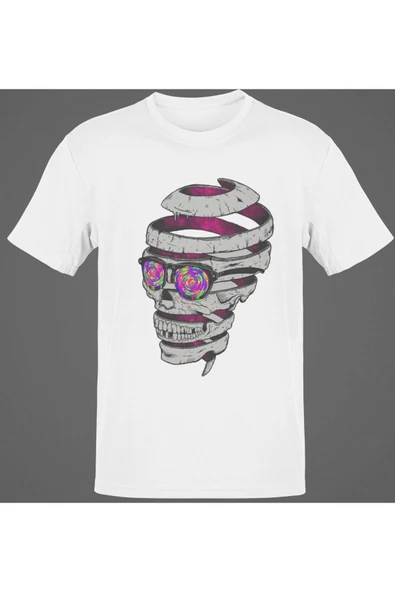 playbackmoda Owersize Ilustrasyon Kurukafa Tasarım Baskılı Tişört ürün görseli